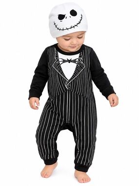 Disney Jack Skellington Baby Romper & Hat 6-9M NWT